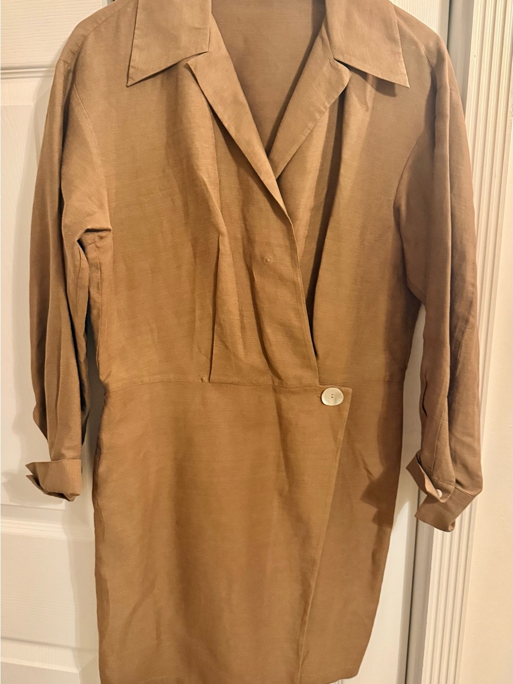 Vince Tan Wrap-Front Blazer Dress